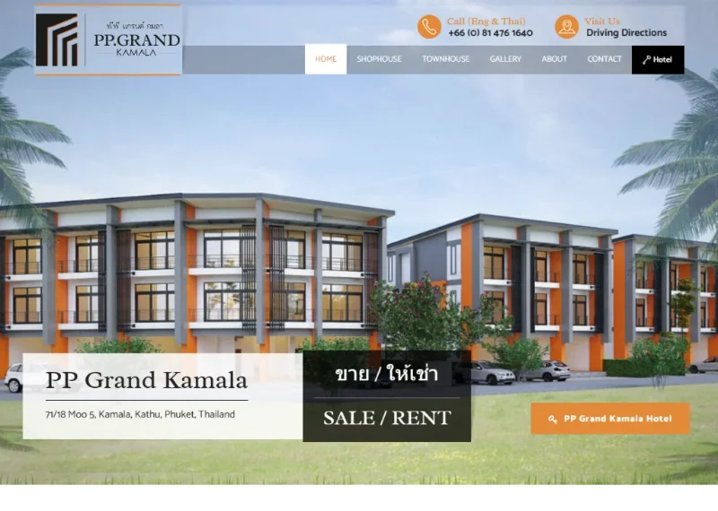 Phuket Property Website Design PP Grand Kamala