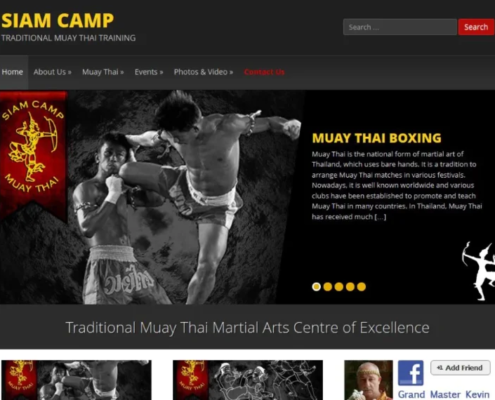 Siam Camp - Muay Thai Club website design