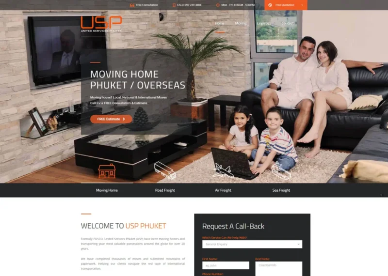 USP Moving and Logistics website design