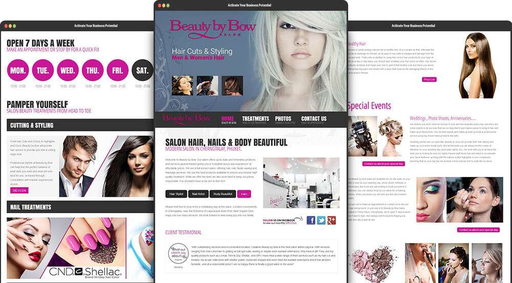 Phuket Web Design for Beauty By Bow Salon Phuket