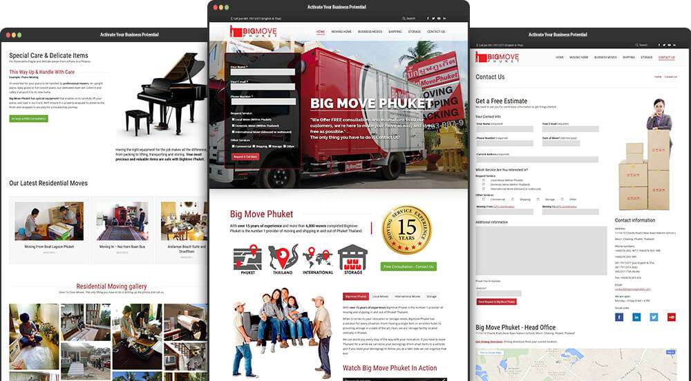Phuket Web Design for Big Move Phuket