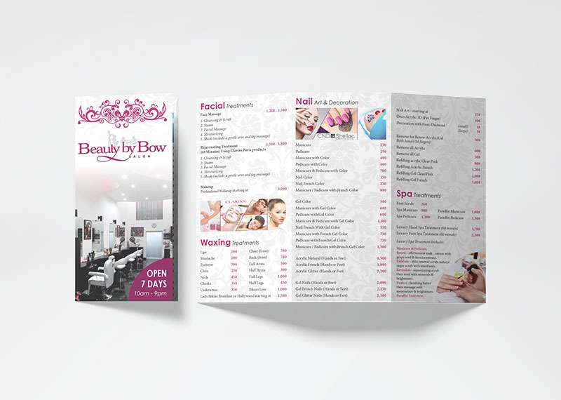 Tri-Fold Printed Leaflet, Phuket Salon