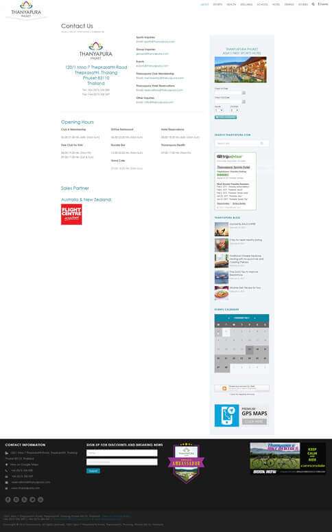 OLD Contact Us page - Thanyapura Phuket Website Redesign