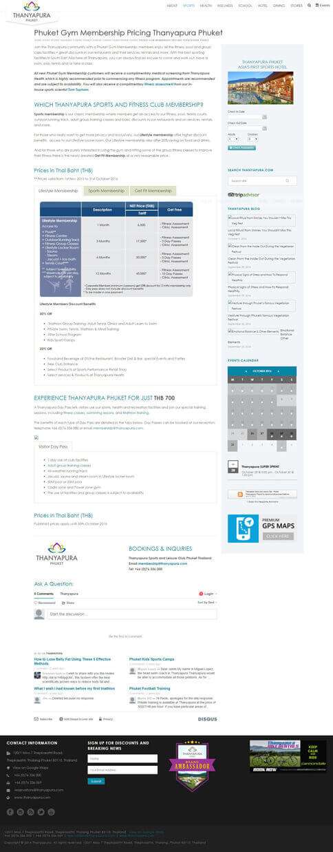 OLD Membership Page - Thanyapura Phuket Website Redesign