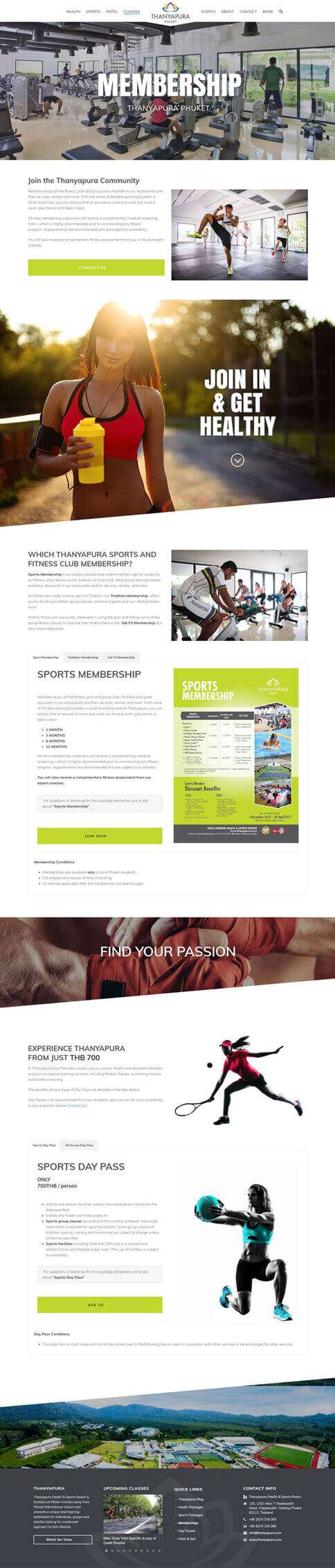 NEW Membership Page - Thanyapura Phuket Website Redesign