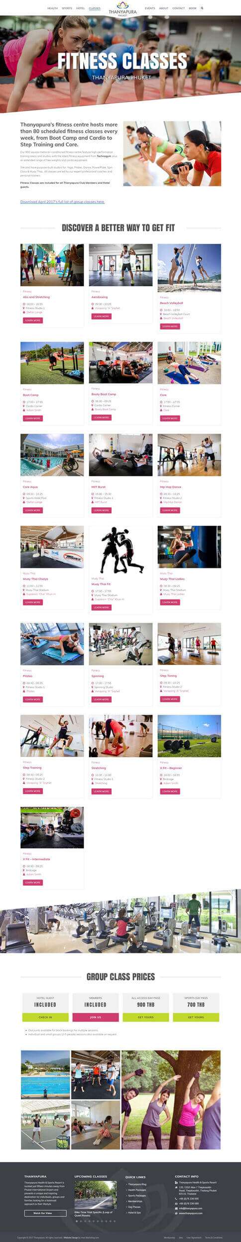 NEW Fitness Page - Thanyapura Phuket Website Redesign