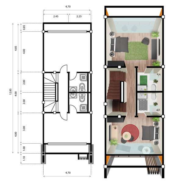 Second floor property floor plan