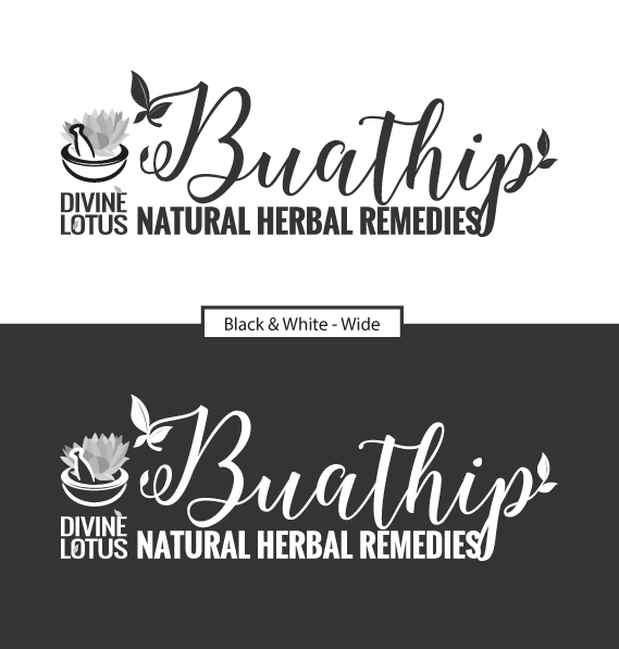 Buathip Wide Logo (Black and White)