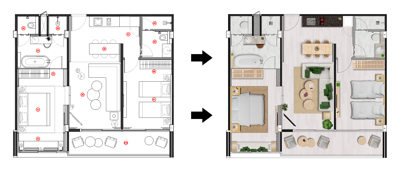 Bringing 2D floorplans to life. Bringing 2D floorplans to life