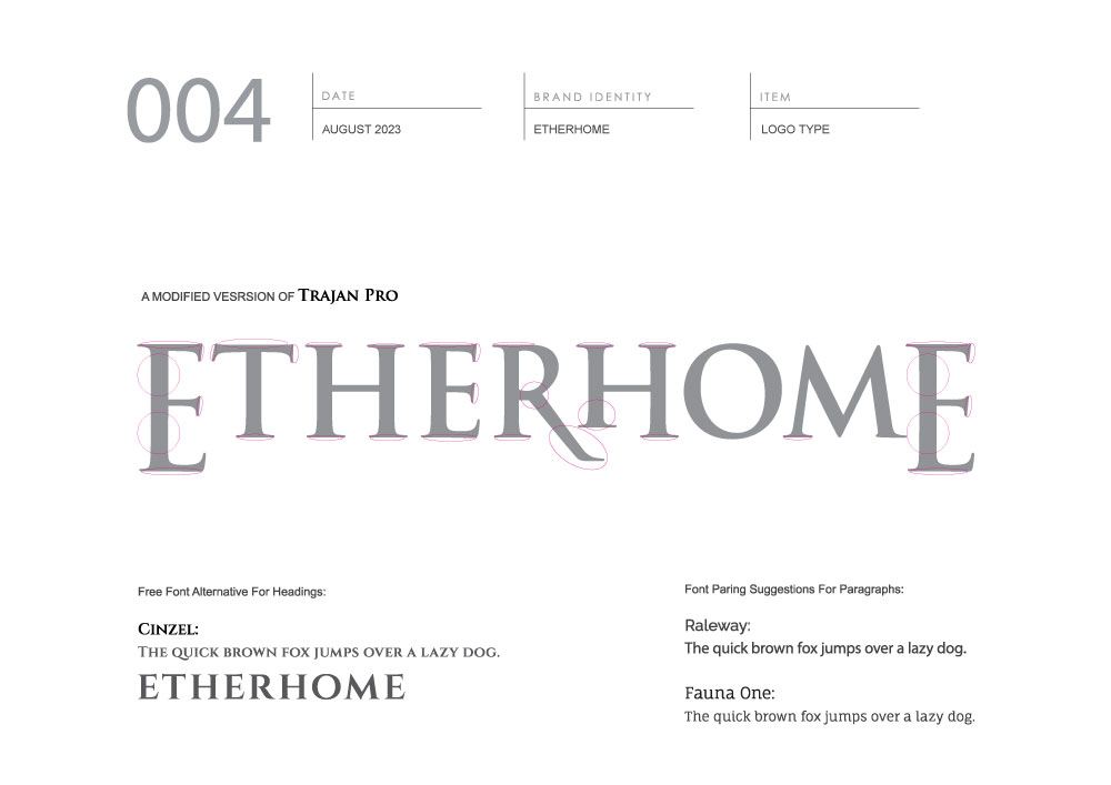 Property Logo Design Etherhome 4 Logo Typeface and Font Information