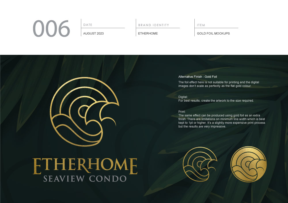 Property Logo Design Etherhome 6 Gold Foil Logo Design