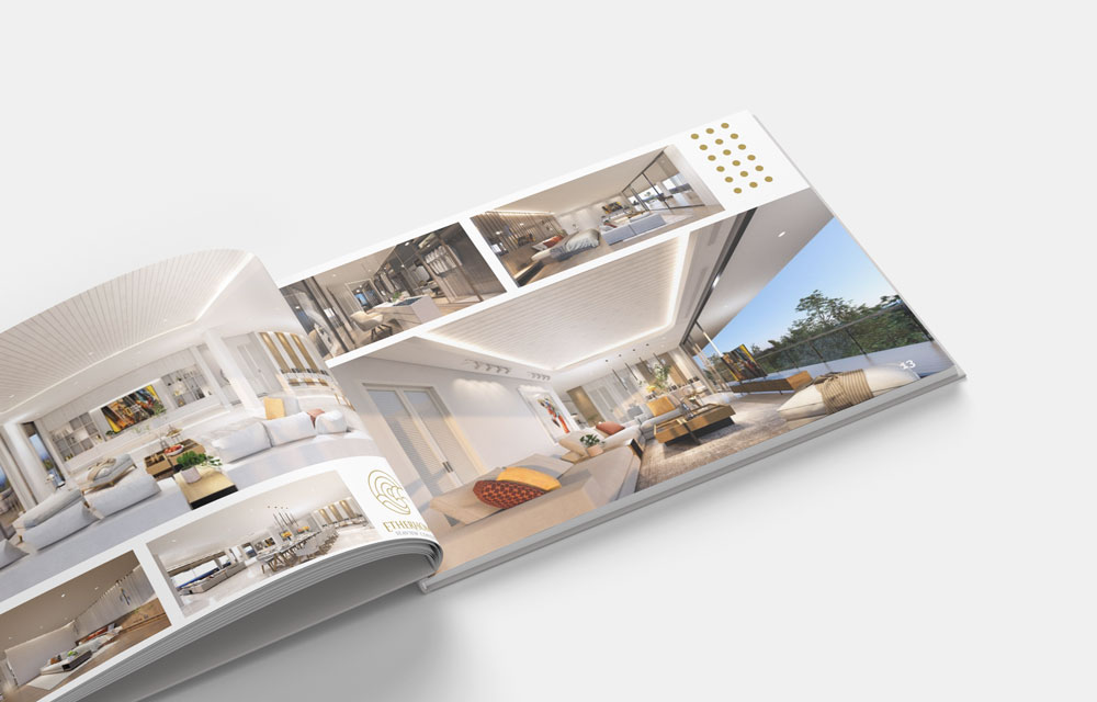 Visual Storytelling in Design Inside pages displaying spacious rooms of the property