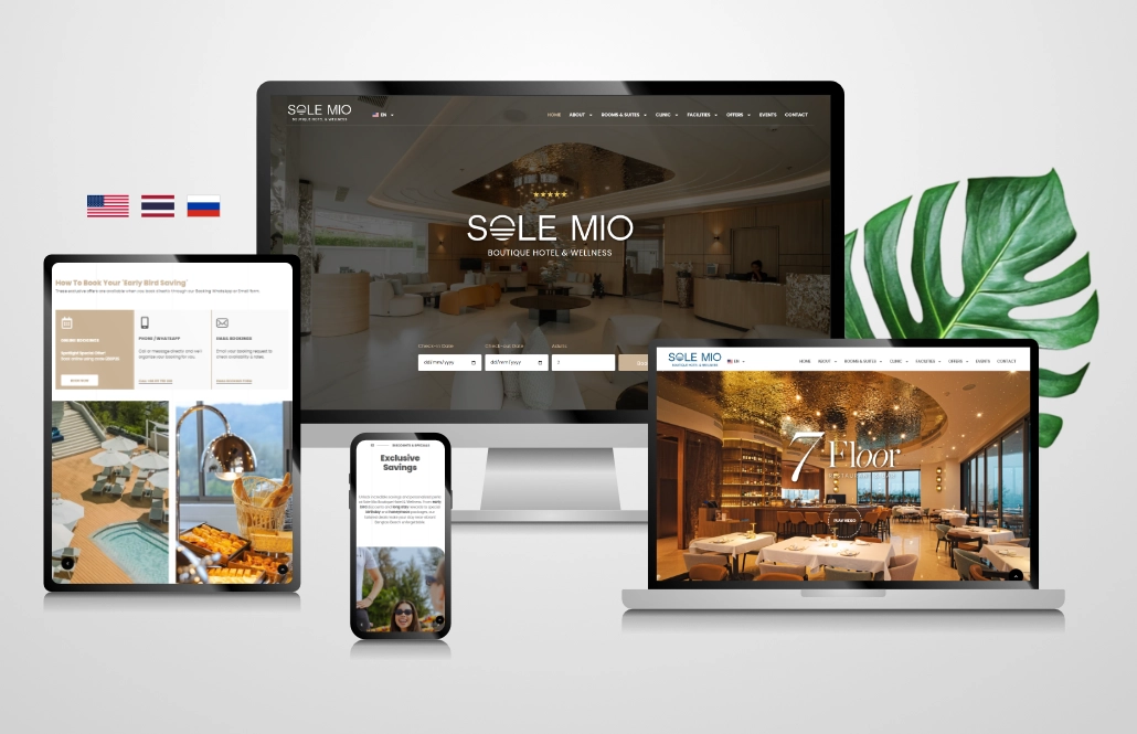 Phuket Hotel Website Redesign for Sole Mio Phuket Website Redesign for Sole Mio Boutique Hotel & Wellness